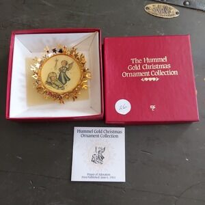 Vintage Hummel Gold Christmas Ornament Collection Prayer of Adoration 3" W Box